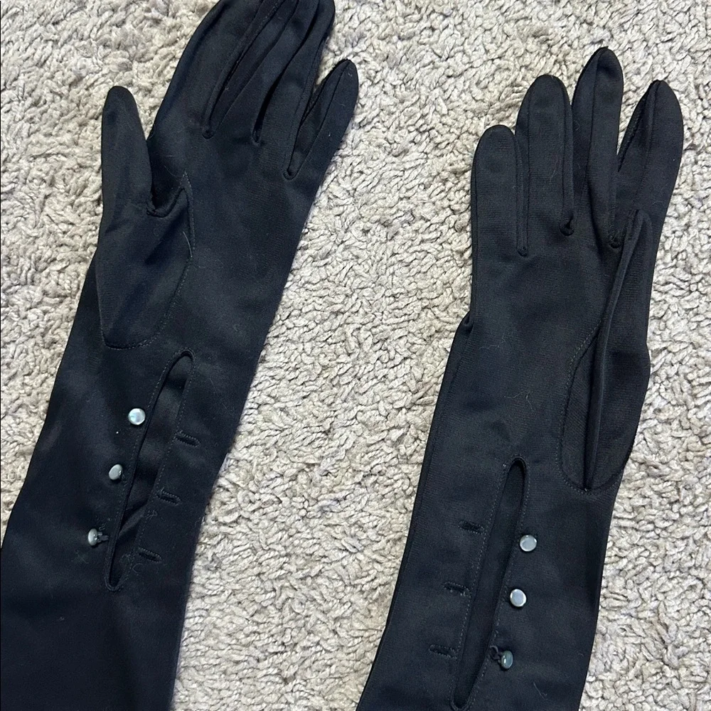 Vintage Elegant Black Long Opera Gloves - Picture 5 of 5